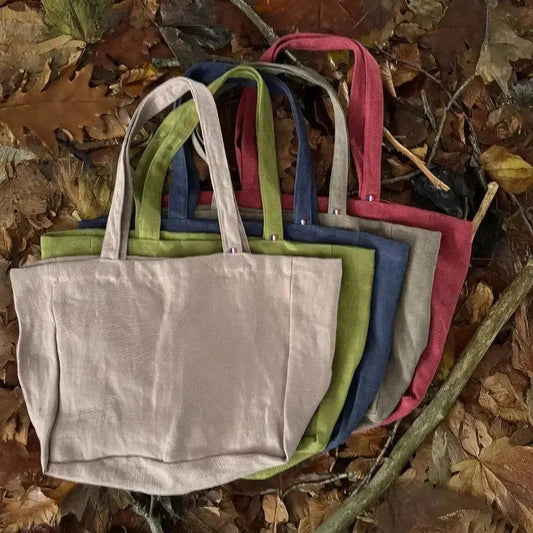 Cabas Noé - Vert - Lin de France