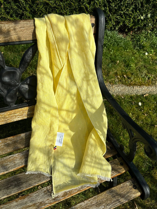 Chèche Jaune Lin de France