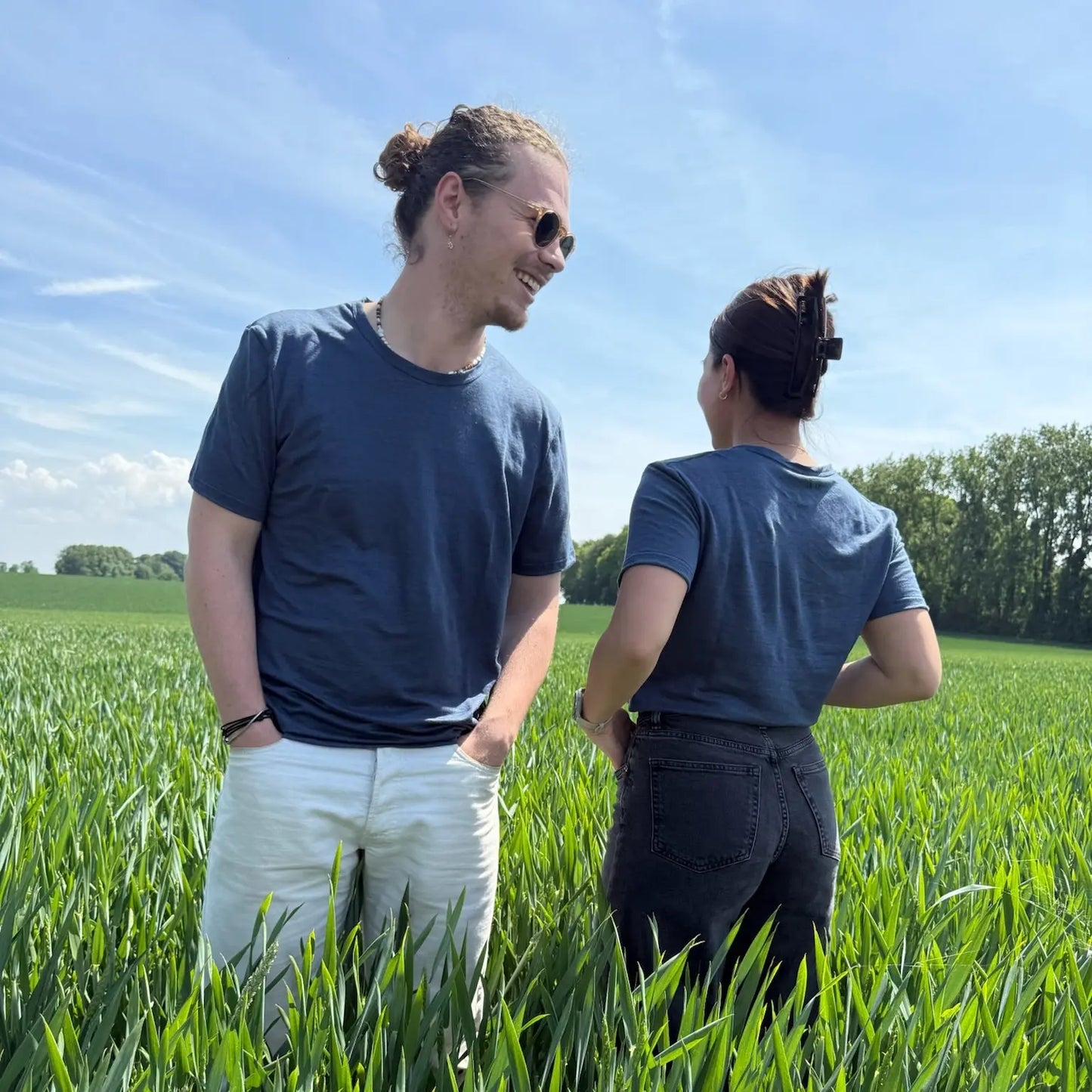 Pack T-shirt - Duo Bleu Marine Lin de France