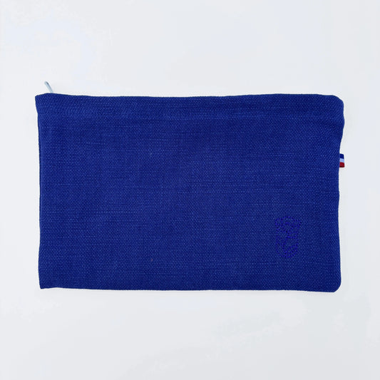 Pochette Victoire - Bleu Électrique Lin de France