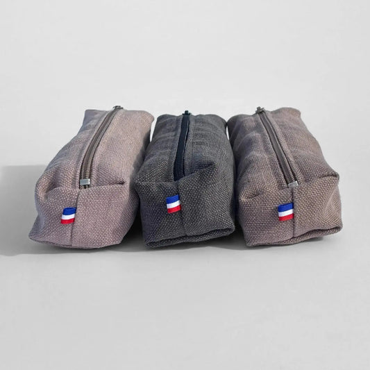 Trousse à stylo Émeline - Vieux Rose Lin de France