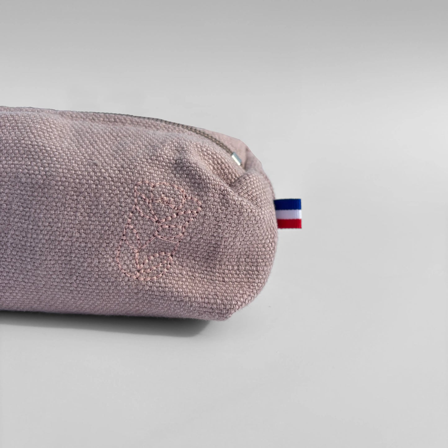 Trousse à stylo Émeline - Vieux Rose Lin de France