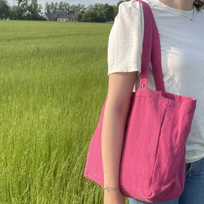 Cabas Noé - Rose - Lin de France