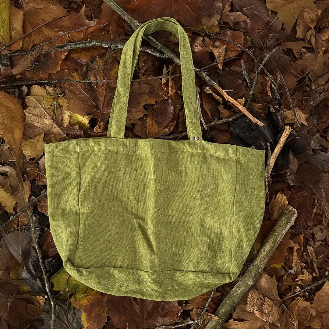 Cabas Noé - Vert - Lin de France