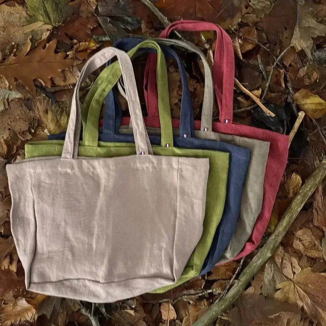 Cabas Noé - Vert - Lin de France