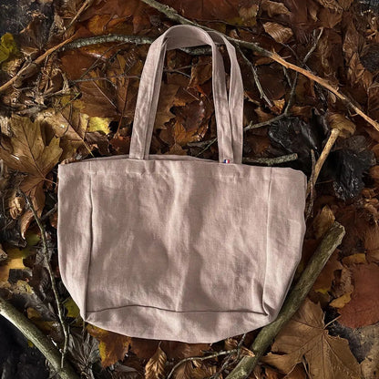 Cabas Noé - Vieux Rose - Lin de France