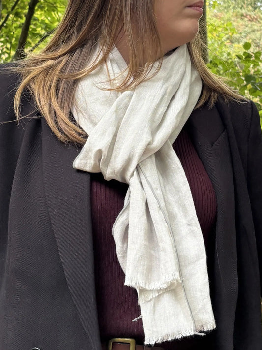 Chèche Gris Perle-Lin de France