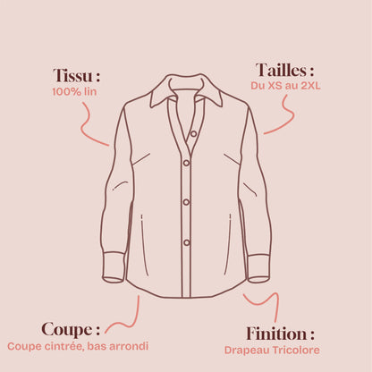 Chemise Femme Constance - Bleu Ciel - Lin de France