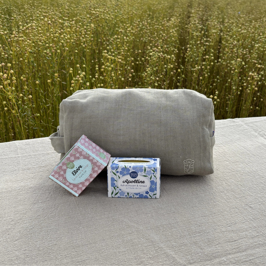 Duo Lin Normand : Trousse Naturel & Savons-Lin de France