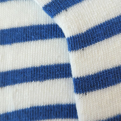 Mini-socquettes Femme - Rayures blanc & bleu