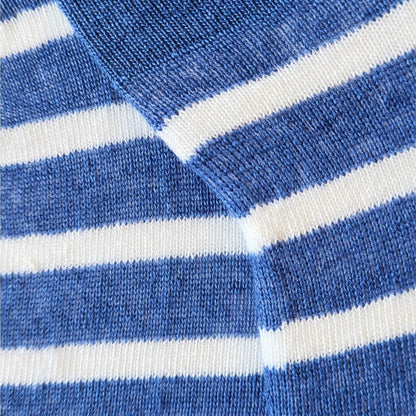 Mini-socquettes Femme - Rayures bleu et blanc