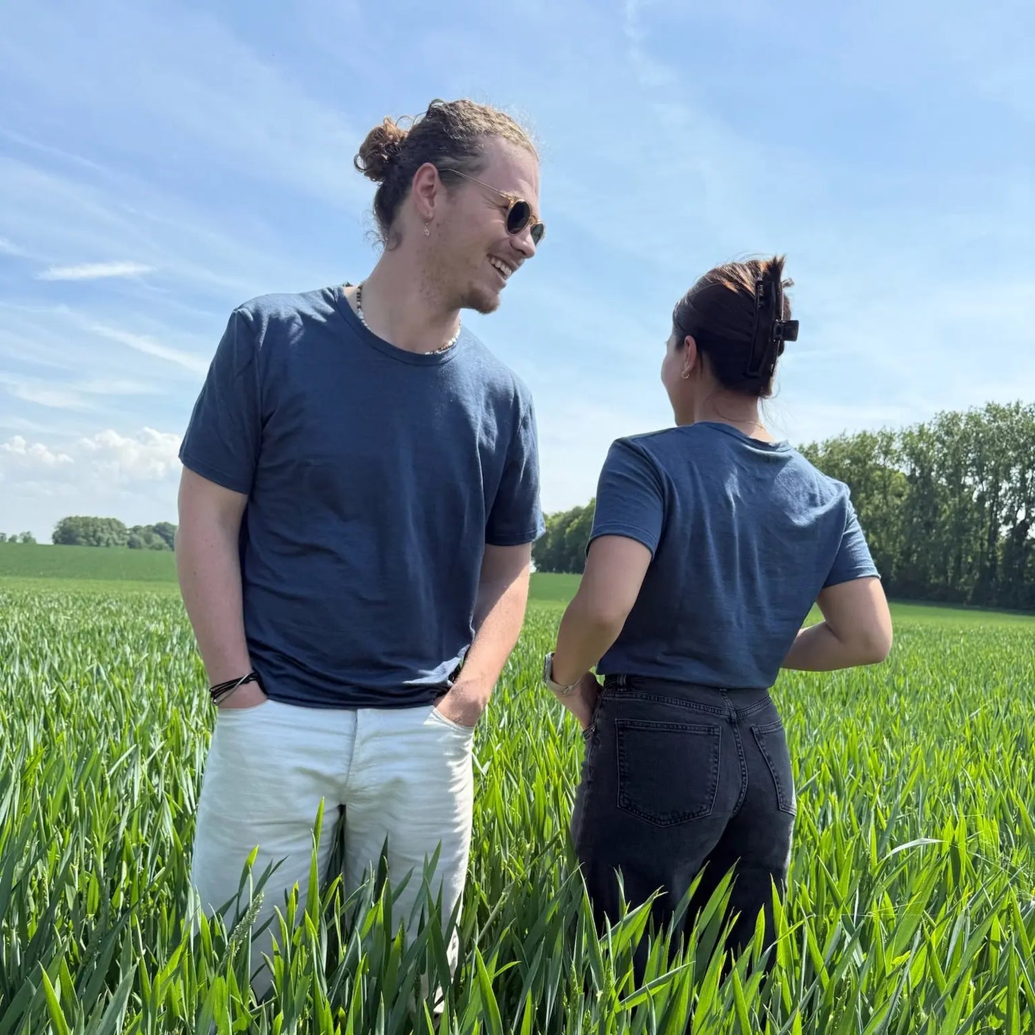 Pack T-shirt - Duo Bleu Marine Lin de France