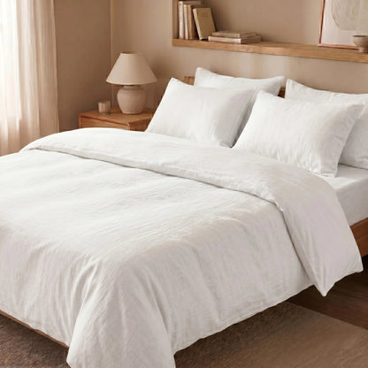 Housse de couette Aurore  - Blanc - Lin de France