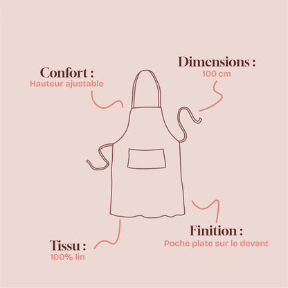 Tablier de cuisine Florentin - Naturel Lin de France