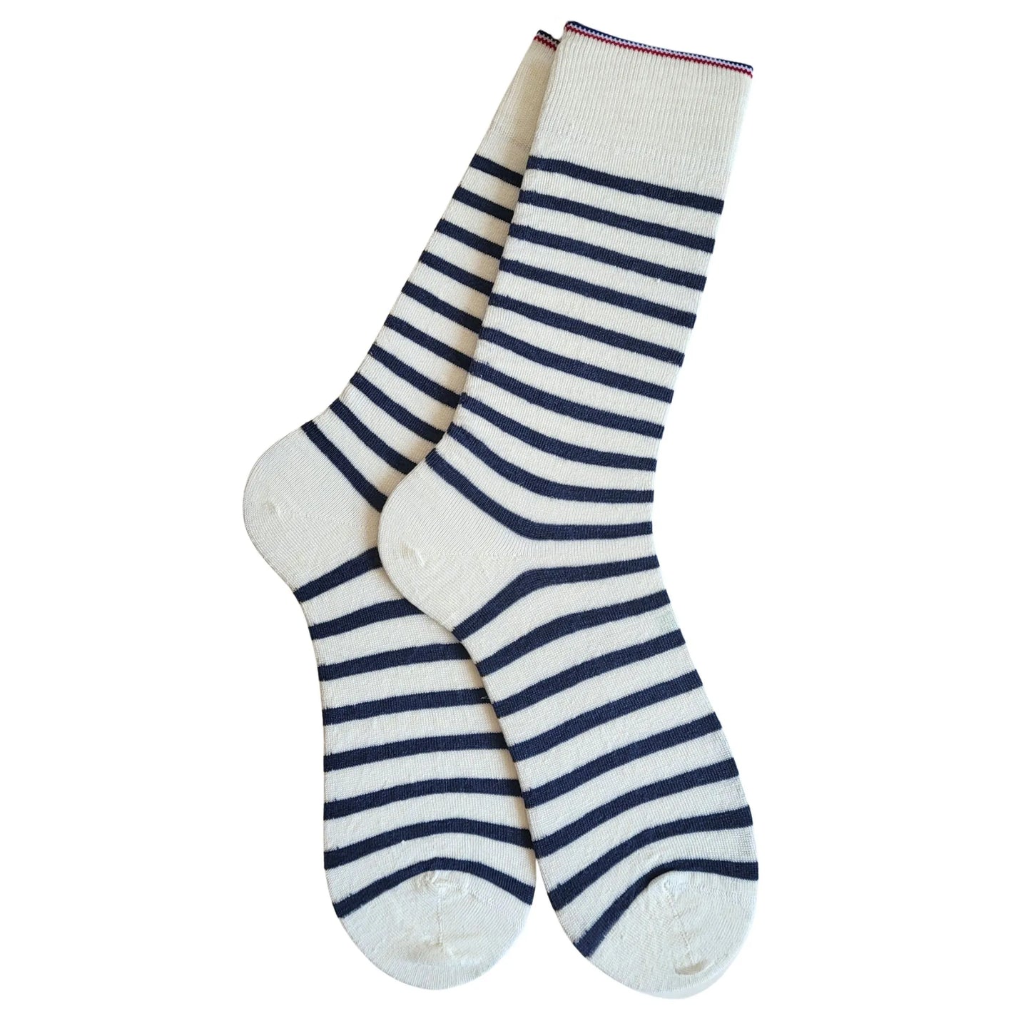 Chaussettes Homme - Rayé Blanc Marine